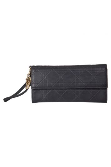 Christian Dior Cannage Black Leather Clutch