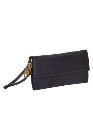 Christian Dior Cannage Black Leather Clutch