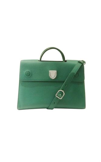CHRISTIAN DIOR GREEN LEATHER LARGE DIOREVER TOTE