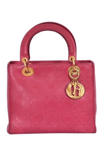 Christian Dior Lady Dior Cannage Quilt Tweed Handbag