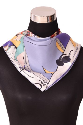 Christian Dior Lilac Printed Silk scarf