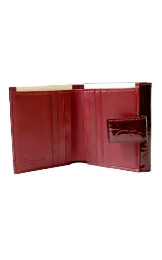 CHRISTIAN DIOR MONOGRAM PATENT LEATHER COMPACT WALLET