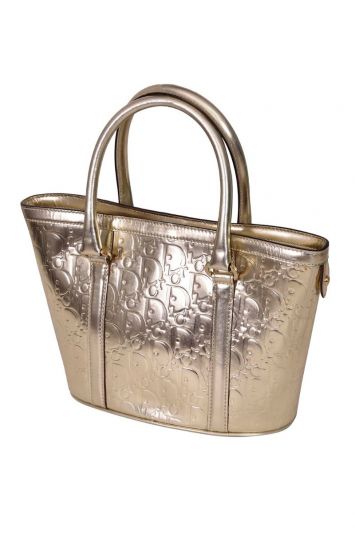 Christian Dior Oblique Metallic Gold Tote Bag