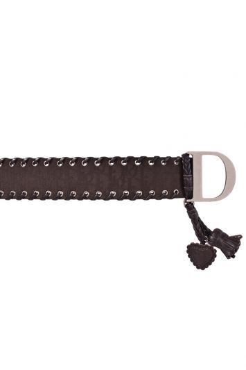 Christian Dior Oblique Monogram Brown Belt with Tassels