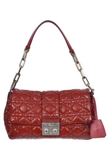Christian Dior Patent Leather CannageNew Lock Flap Bag