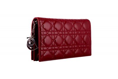 CHRISTIAN DIOR PATENT LEATHER CHARMS CLUTCH
