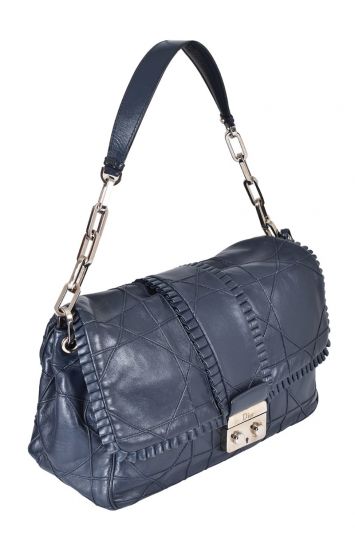 CHRISTIAN DIOR QUILTED RUFFLE NEW LOCK FLAP BAG