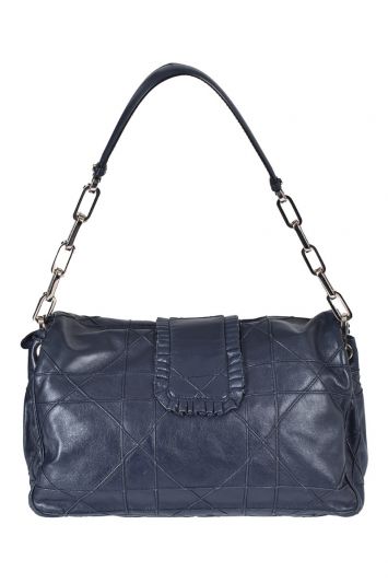 CHRISTIAN DIOR QUILTED RUFFLE NEW LOCK FLAP BAG