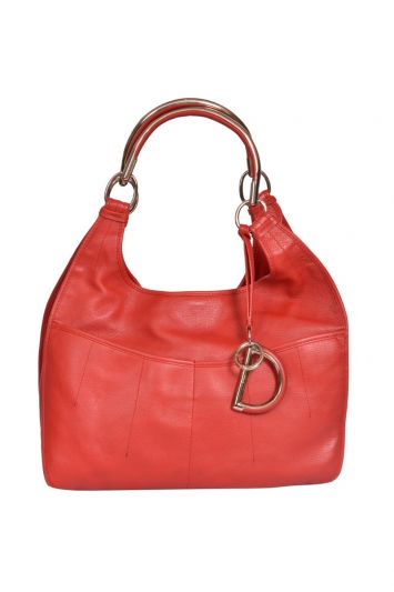 Christian Dior Red Leather Medium Hobo Bag