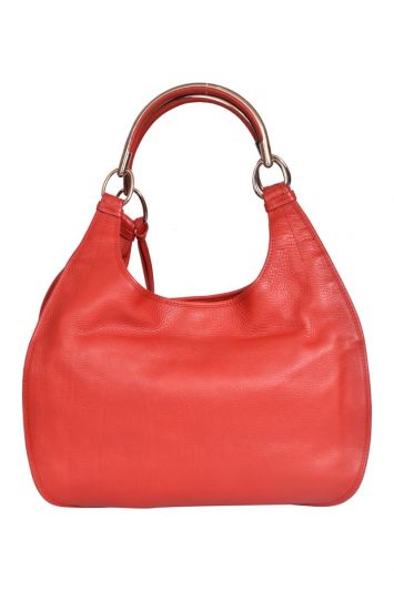 Christian Dior Red Leather Medium Hobo Bag