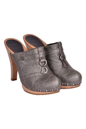 Christian Dior Vintage Leather Heel Clogs