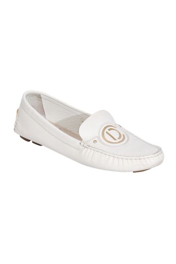 Christian Dior White Logo Loafers