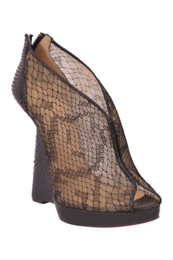 Louboutin cheap wedges black