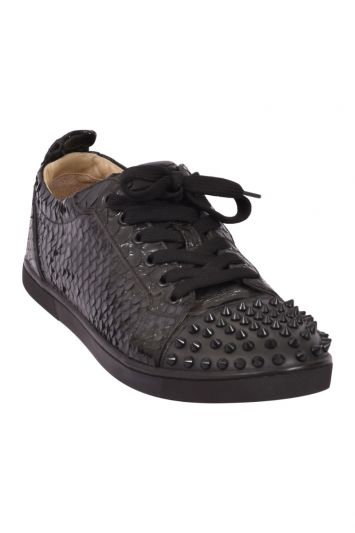 Christian Louboutin Black Louis Junior Spikes Sneakers