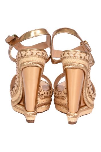 Louboutin gold wedges store