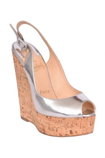 Christian Louboutin Une Plume Cork Wedges