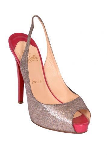 Christian Louboutinsilver Glitter Palais Royal Slingback