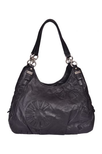 Coach Black Maggie Op Art Hobo Bag