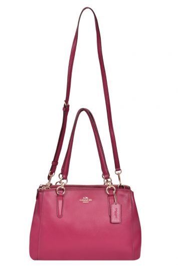 Coach Christie CarryAll Cross Grain Leather Tote Bag