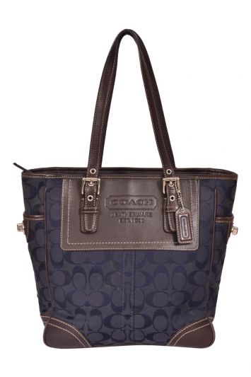 Coach Signature Canvas & Leather Shoulder Bag