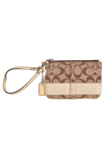 Coach Signature Stripe Jacquard Wristlet