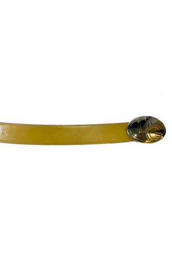 D&G PATENT LEATHER LOGO BELT