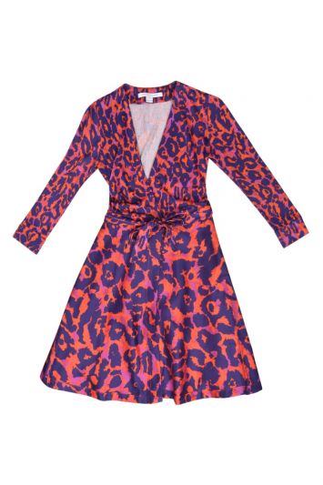 Diane Von Furstenberg Multicolor Printed Amelia Wrap Dress