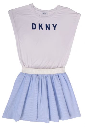 DKNY LOGO MESH DRESS