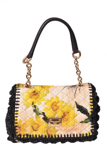 Dolce and Gabbana Crochet Quilted Floral Shoulder Bag