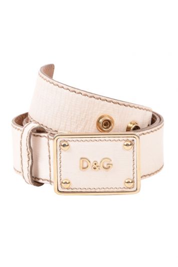 Dolce and Gabbana Plate Buckle Leather Belt