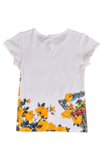 DOLCE AND GABBANA WHITE FLORAL PRINT TOP