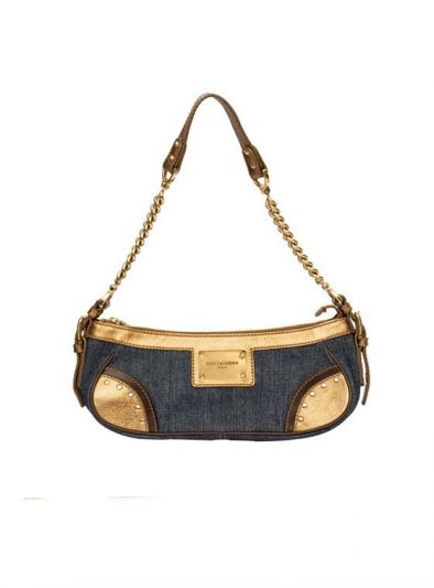 DOLCE AND GABBANA D&G BLUE DENIM VINTAGE BAG