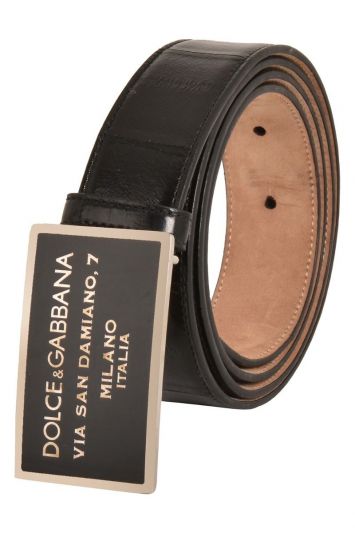 DOLCE & GABBANA PLAQUE METALLIC BELT