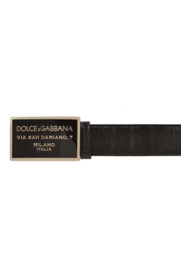 DOLCE & GABBANA PLAQUE METALLIC BELT