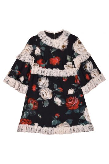 Dolce & Gabbana Printed Stretch Satin Dress