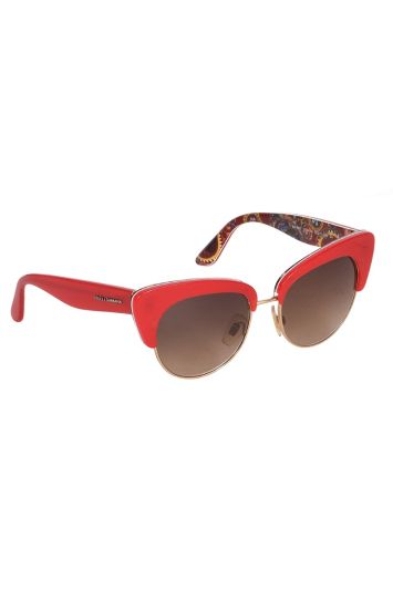 Dolce & Gabbana Red Sicilian Cat Eye Sunglasses