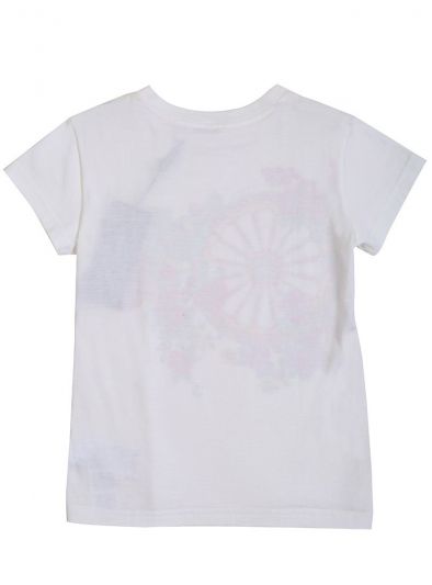 DOLCE & GABBANA WHITE SATIN SILK FLORAL T SHIRT