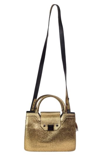 Jimmy Choo Lexie/s Metallic Gold Goat Leather HandBag