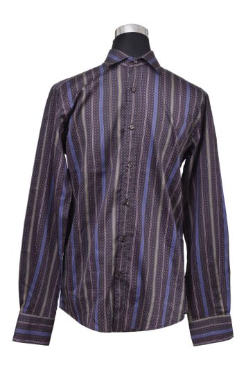 Etro Milano Navy Blue Striped Shirt