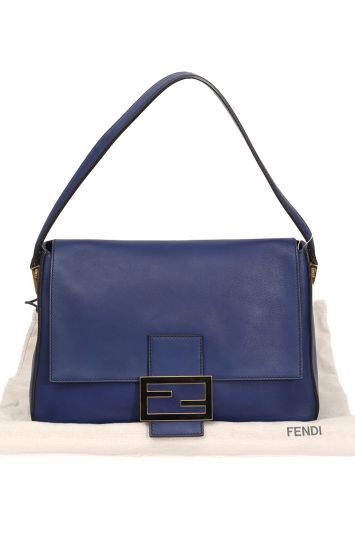 Fendi Blue Leather Mama Forever Shoulder Bag