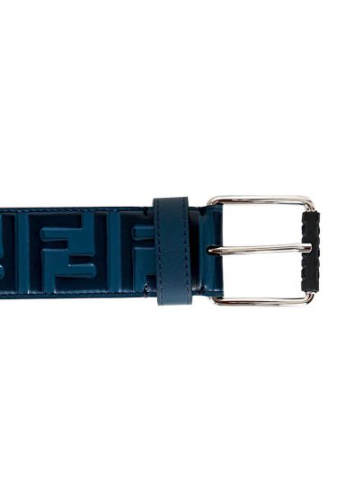 FENDI BLUE SIGNATURE EMBOSSED BELT