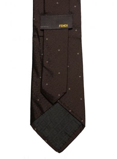 FENDI BROWN FF MONOGRAM TIE