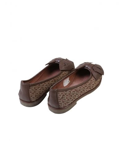 FENDI BROWN SIGNATURE FF MONOGRAM BALLERINAS