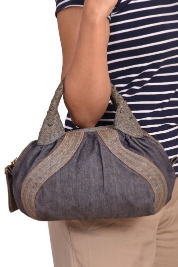 Fendi Brown Spy Denim Handbag