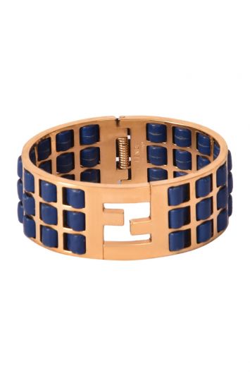 Fendi Fendista Braided Leather Bracelet