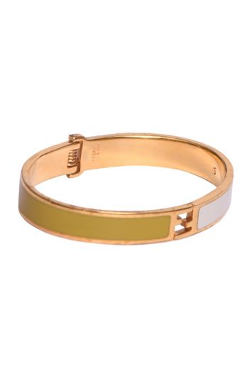 Fendi Gold Enamel Bi-Colour Fendista Bracelet