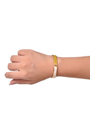 Fendi Gold Enamel Bi-Colour Fendista Bracelet