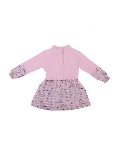 FENDI PASTEL PINK FENDI MONOGRAM COTTON JERSEY DRESS