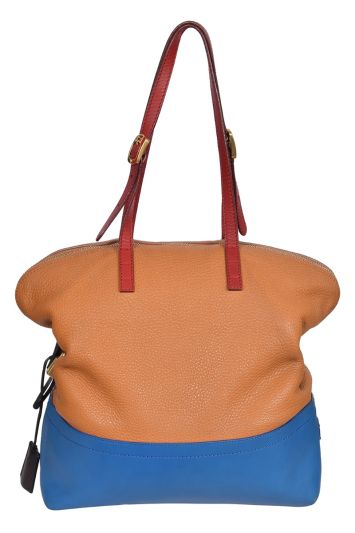 Fendi Seleria Colorblock Leather Tote Bag