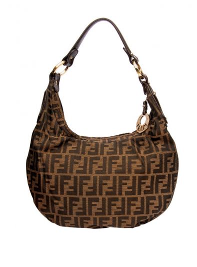 FENDI TOBACCO ZUCCA BROWN CANVAS MONOGRAM BAG